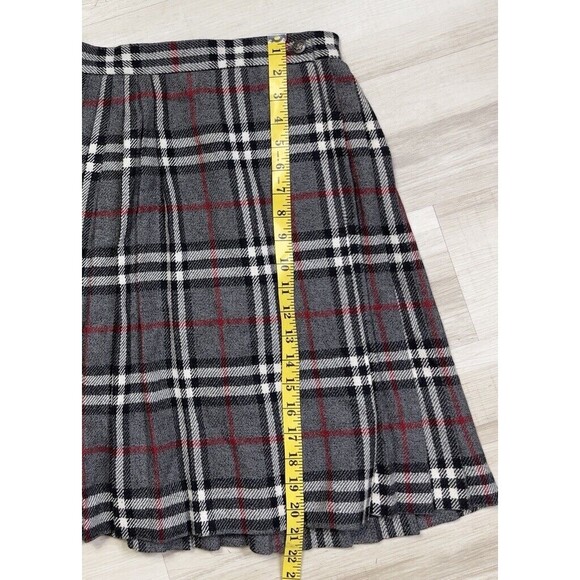 Vintage Y2K Anne klein Women’s Plaid Pleated Wool Wrap Skirt. Size: 10 - Picture 5 of 7